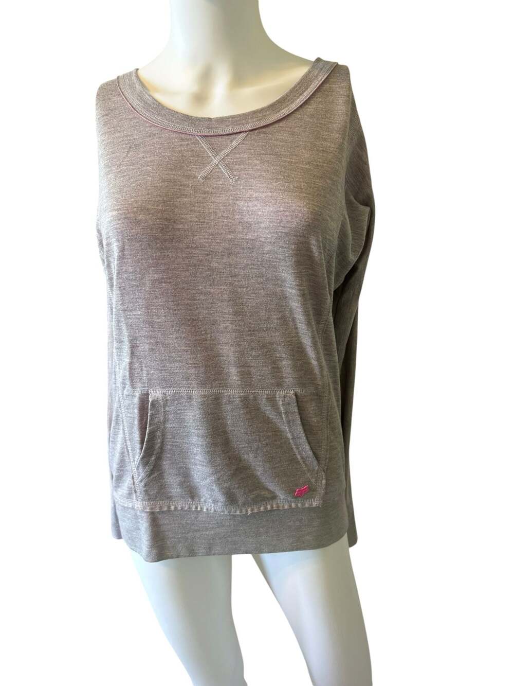 Y2k Fox Racing Women's Long Sleeve Sweatshirt with Pocket and Sleeve Graphics